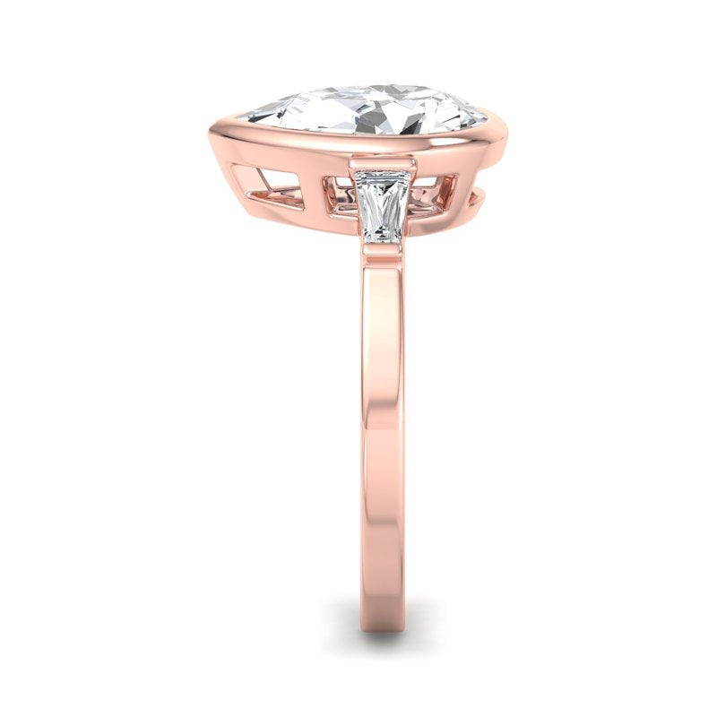 Timeless Bezel-Set Pear Lab Grown Diamond Center Engagement Ring