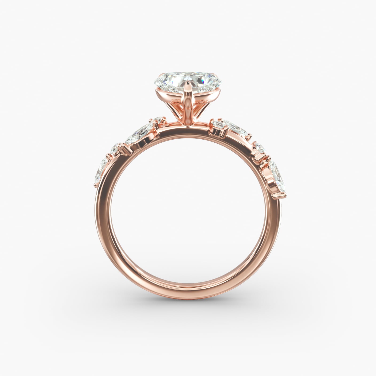 Symphony of Light Floral Heart Lab Grown Diamond Center Engagement Ring