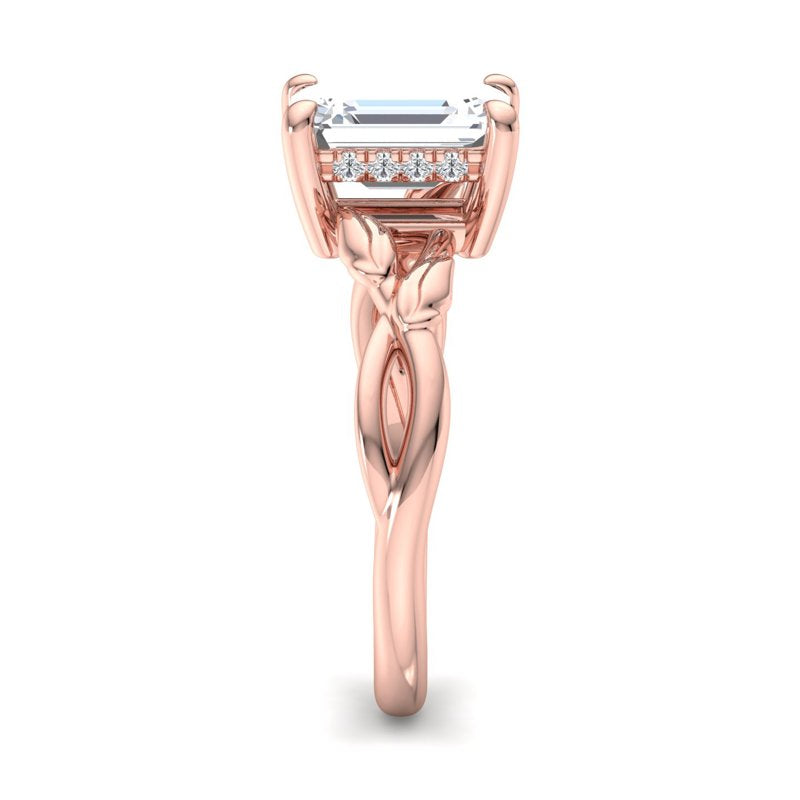 Nature-Inspired Emerald Lab Grown Diamond Center Engagement Ring