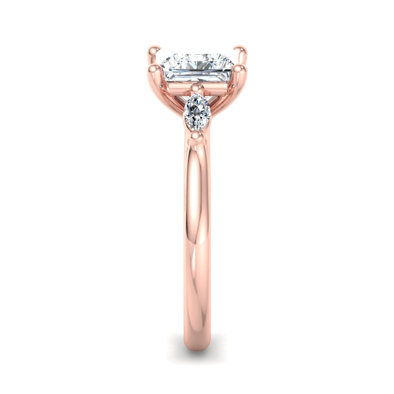 Classic Princess-Cut Center with Side Accents Lab Grown Diamond Center Engagement Ring