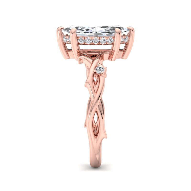Intertwined Grace Marquise Lab Grown Diamond Center Engagement Ring