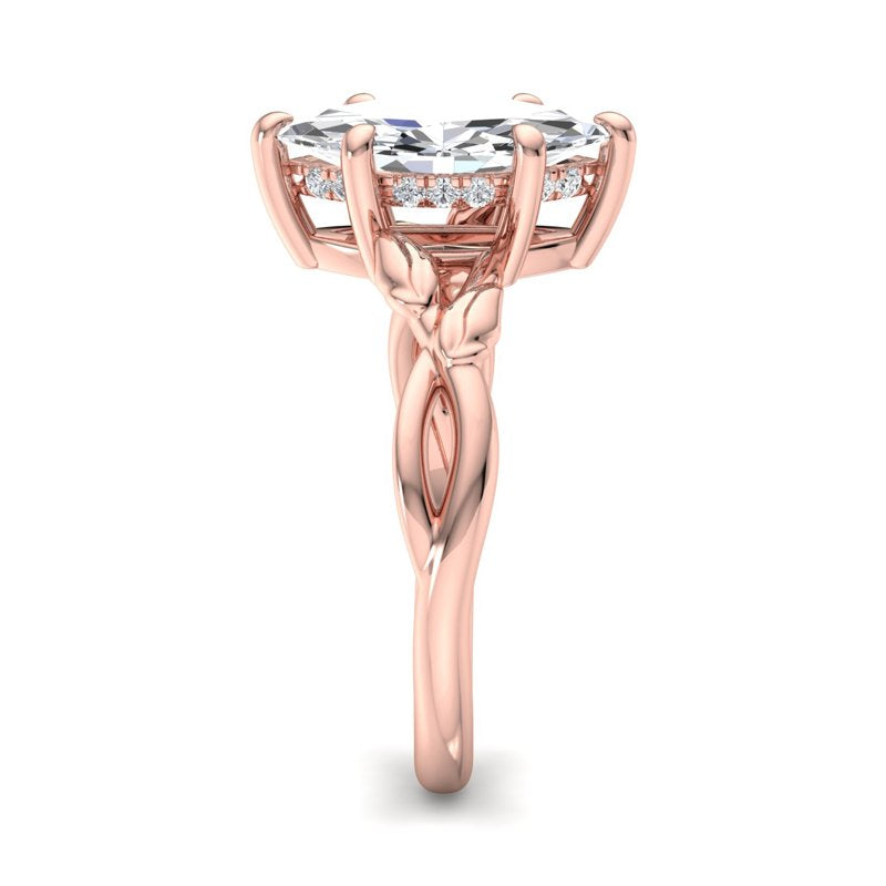 Nature-Inspired Marquise Lab Grown Diamond Center Engagement Ring
