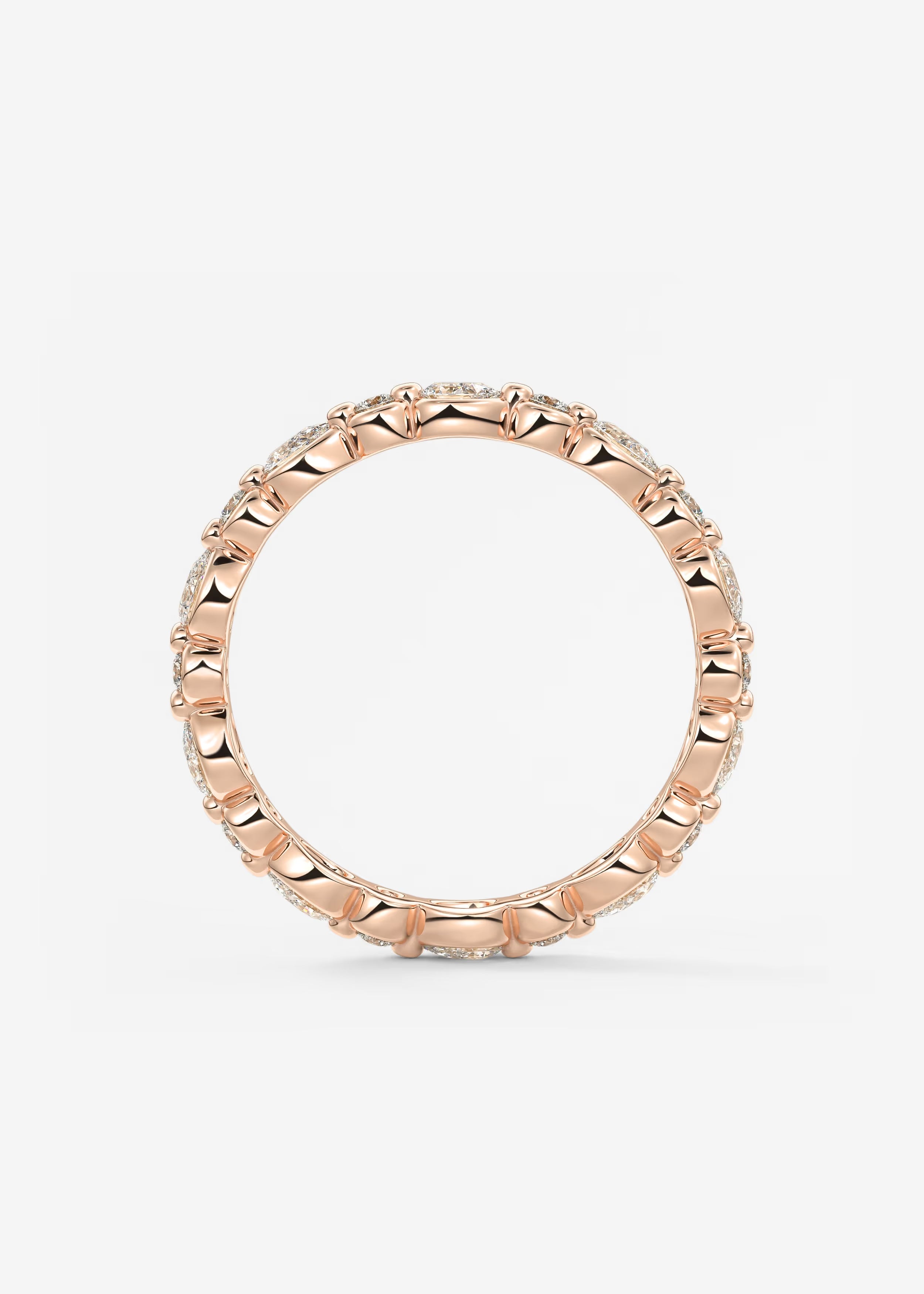 Gold Full Eternity Band with Alternating Round and Marquise Bezel‑Set Lab‑Grown Diamonds
