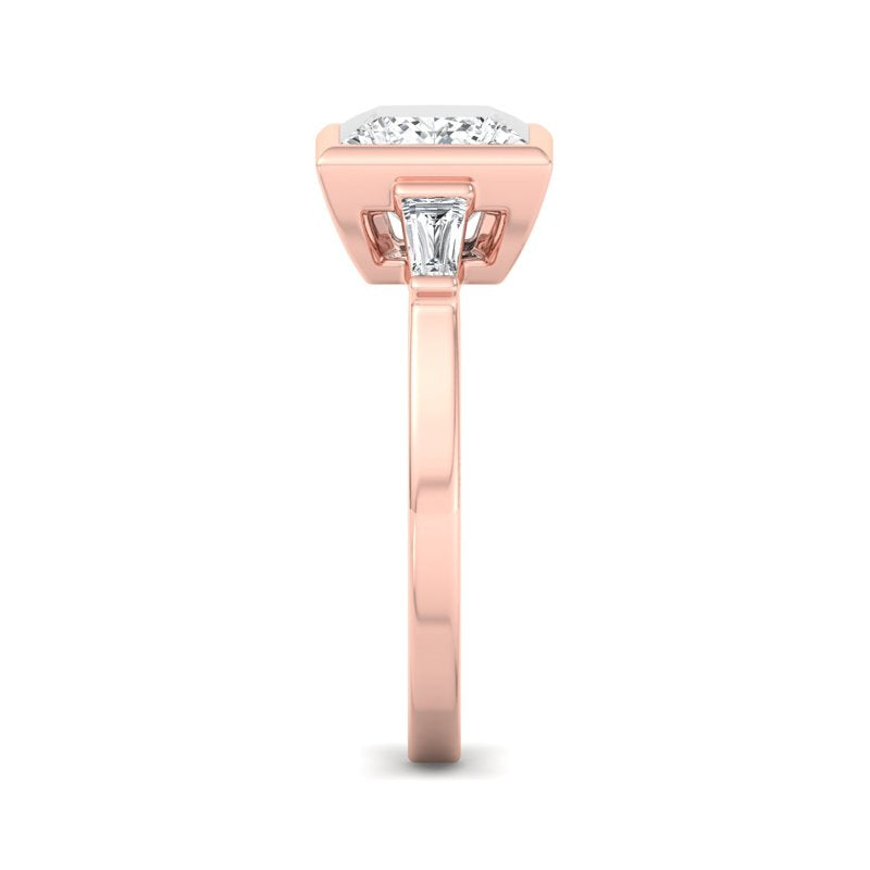 Timeless Bezel-Set Princess Lab Grown Diamond Center Engagement Ring