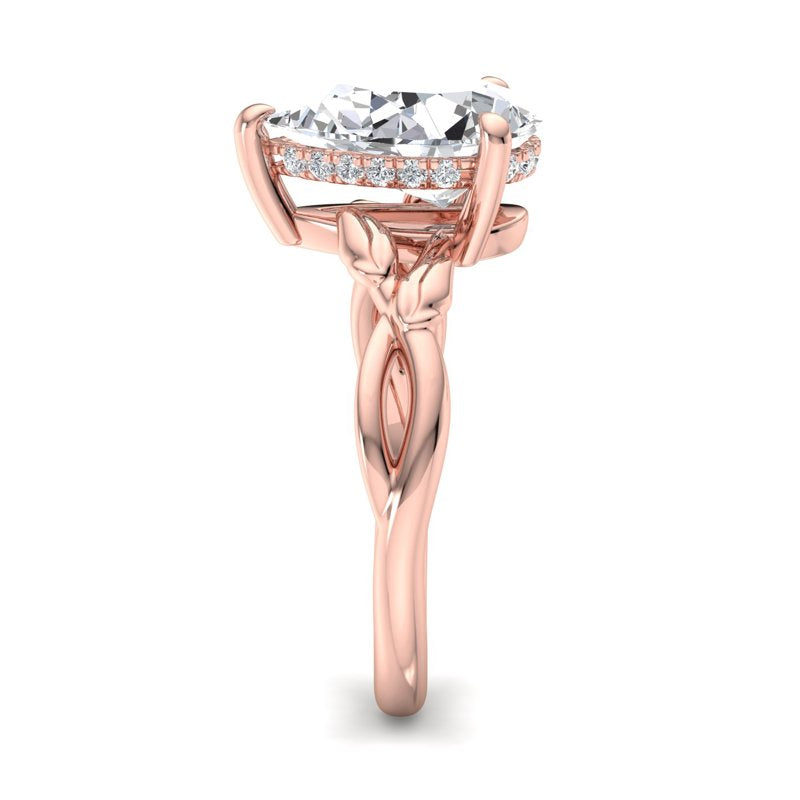 Nature-Inspired Pear Lab Grown Diamond Center Engagement Ring