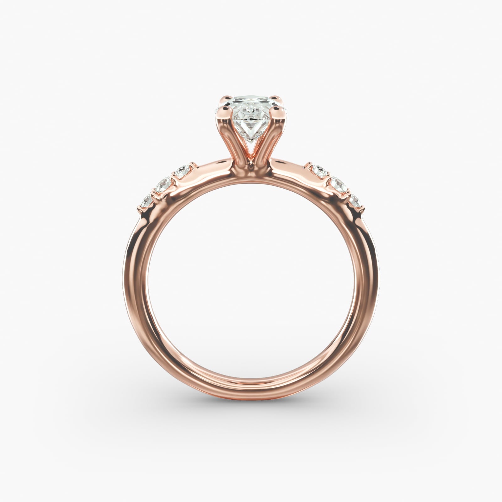 Graduated Sparkle Oval Lab Grown Diamond Center Engagement Ring