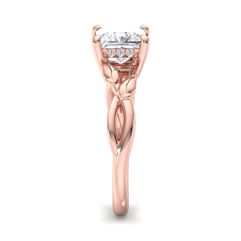 Nature-Inspired Princess Lab Grown Diamond Center Engagement Ring
