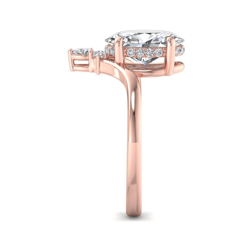 Radiant Tiered Sparkle Oval Lab Grown Diamond Center Engagement Ring