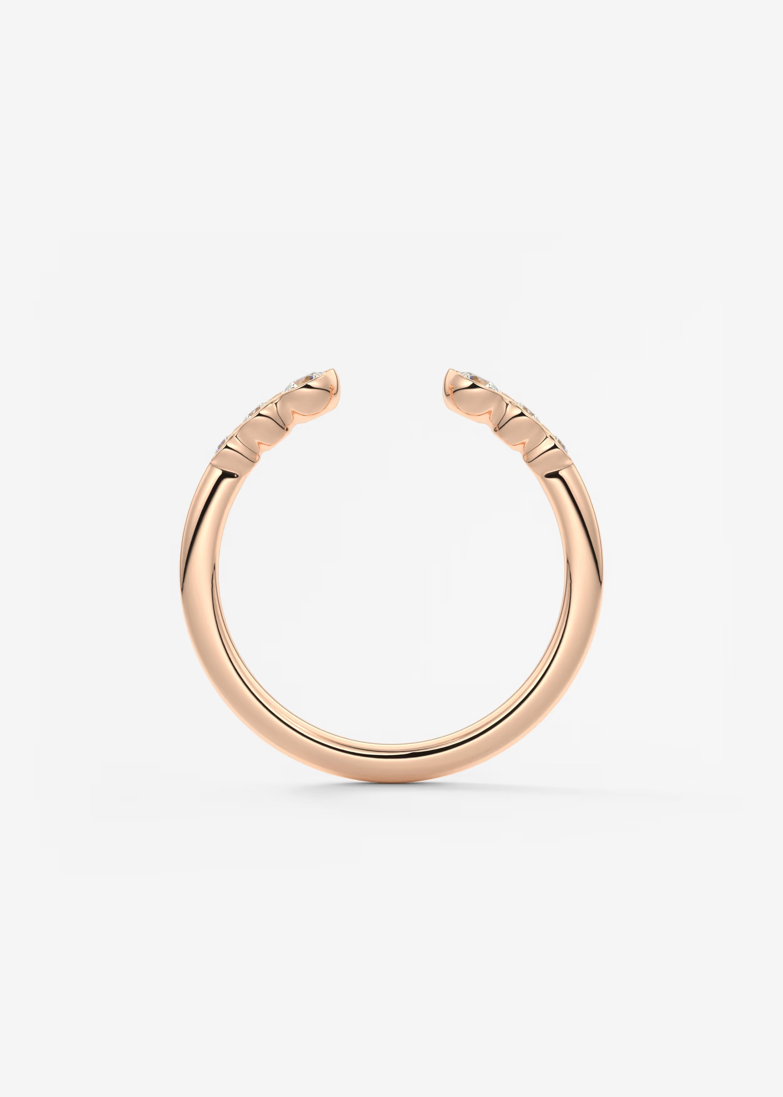 Gold Open Band with Graduated Round Lab‑Grown Diamonds