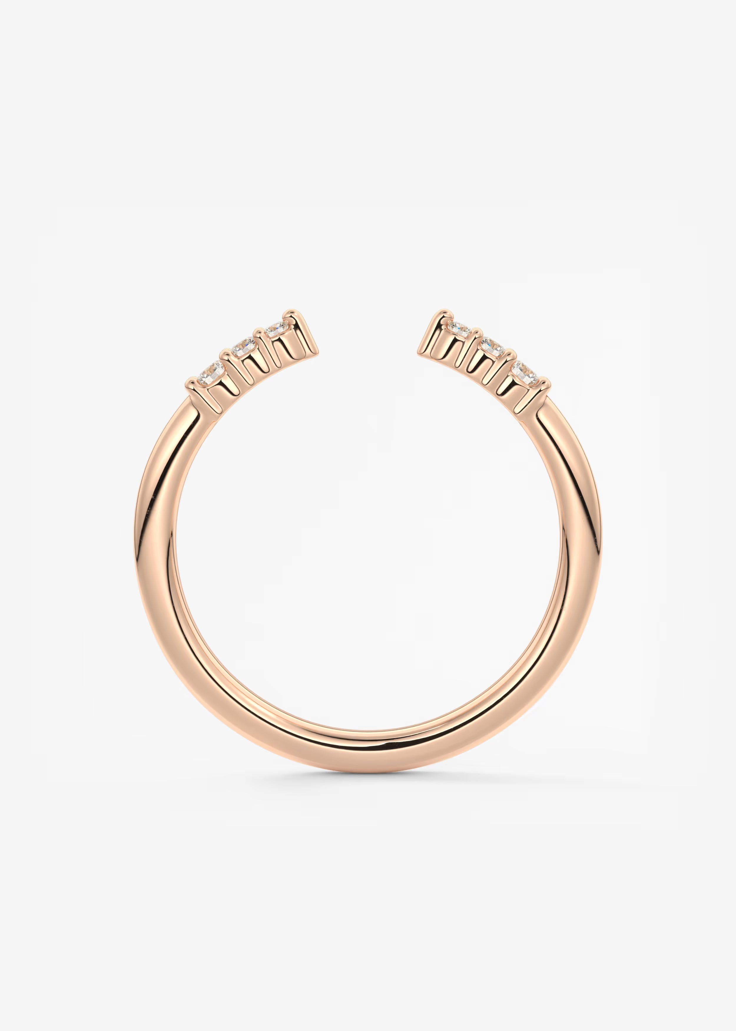 Open Gold Leaf‑Inspired Ring with Triple Round Lab‑Grown Diamond Accents