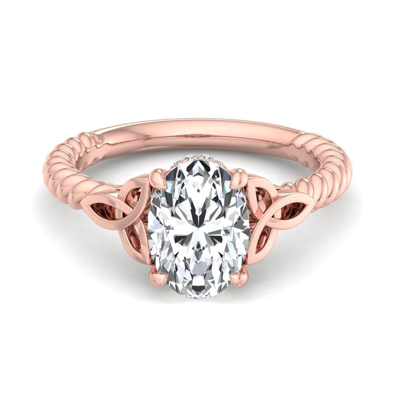 Twisted Vine Artisan Oval Lab Grown Diamond Center Engagement Ring