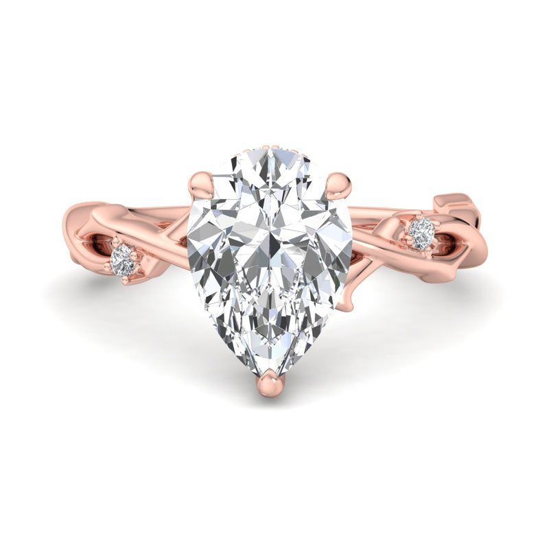 Intertwined Grace Pear Lab Grown Diamond Center Engagement Ring