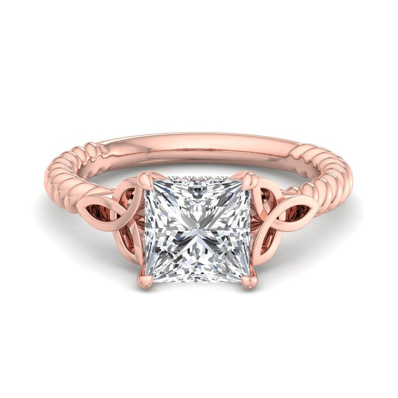 Twisted Vine Artisan Princess Lab Grown Diamond Center Engagement Ring