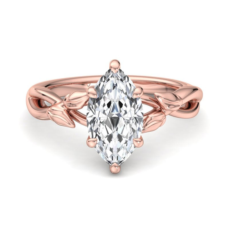 Nature-Inspired Marquise Lab Grown Diamond Center Engagement Ring