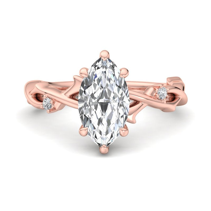 Intertwined Grace Marquise Lab Grown Diamond Center Engagement Ring
