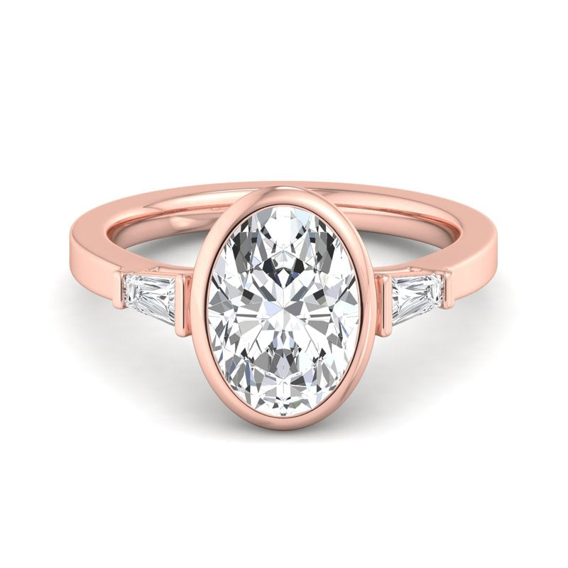 Timeless Bezel-Set Oval Lab Grown Diamond Center Engagement Ring
