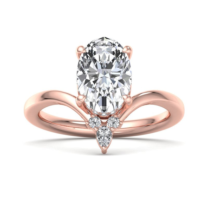 Radiant Tiered Sparkle Oval Lab Grown Diamond Center Engagement Ring