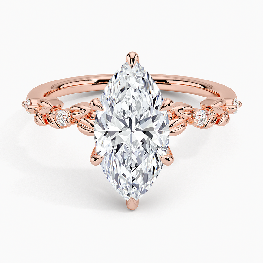 Vine Bloom Milgrain Marquise Lab Grown Diamond Center Engagement Ring