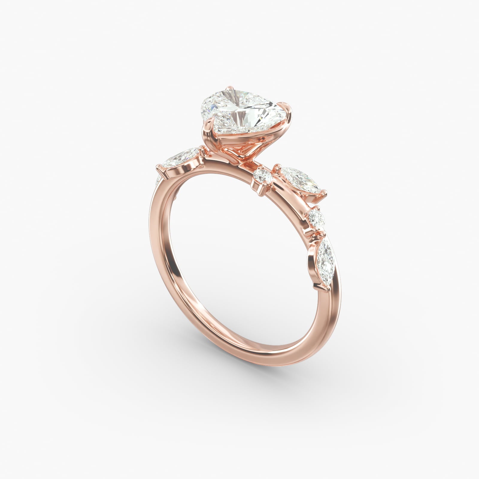 Symphony of Light Floral Heart Lab Grown Diamond Center Engagement Ring