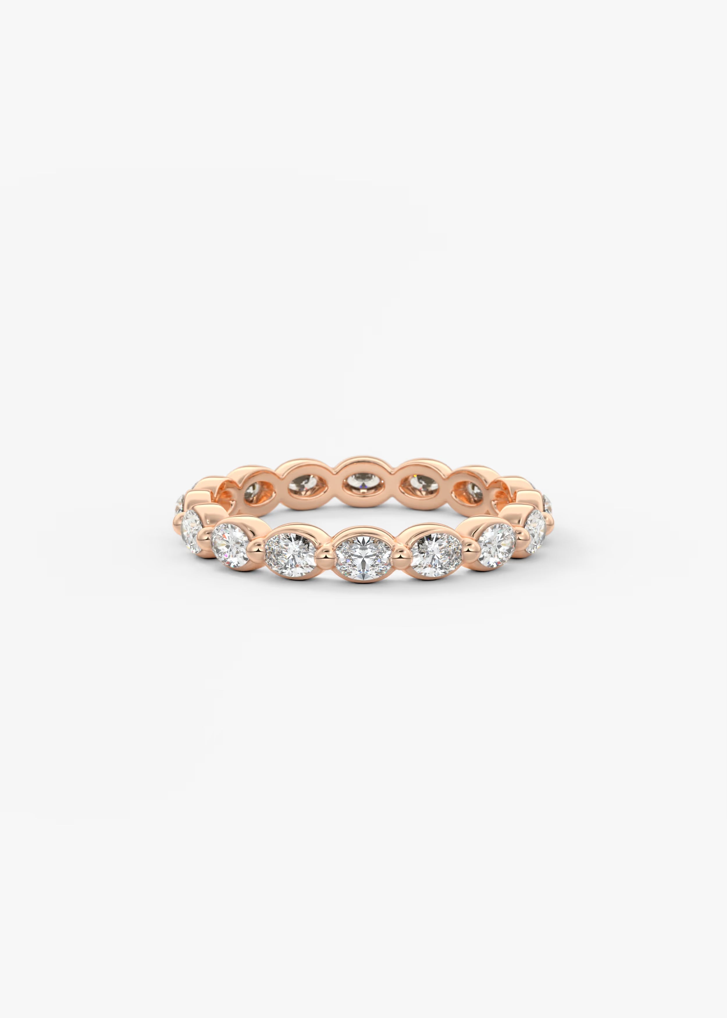Gold Full Eternity Band with Oval Bezel‑Set Round Lab‑Grown Diamonds