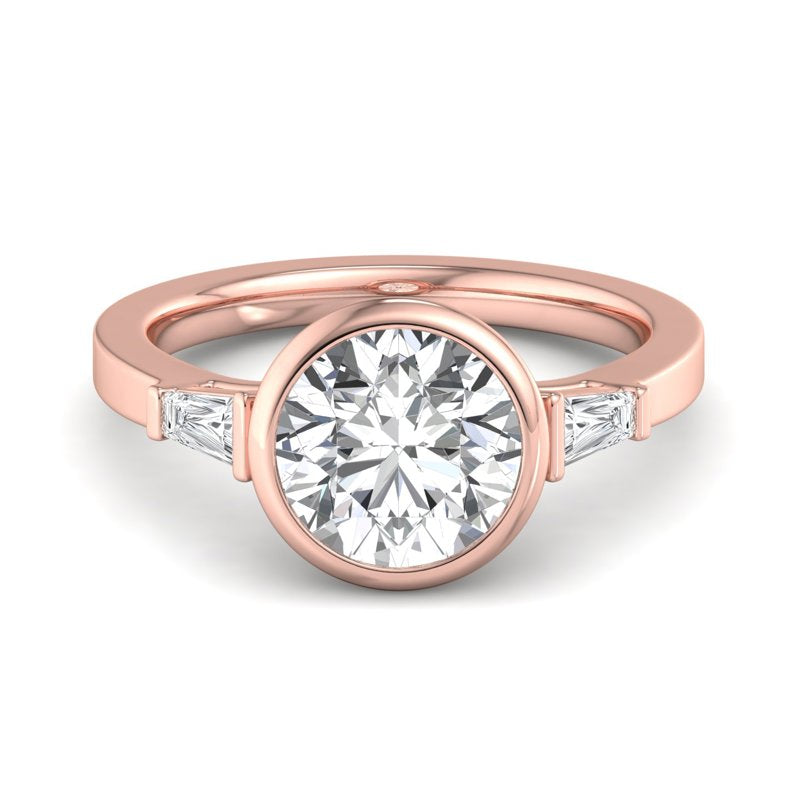 Timeless Bezel-Set Round Lab Grown Diamond Center Engagement Ring