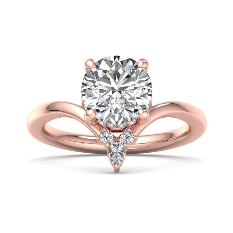 Radiant Tiered Sparkle Round Lab Grown Diamond Center Engagement Ring