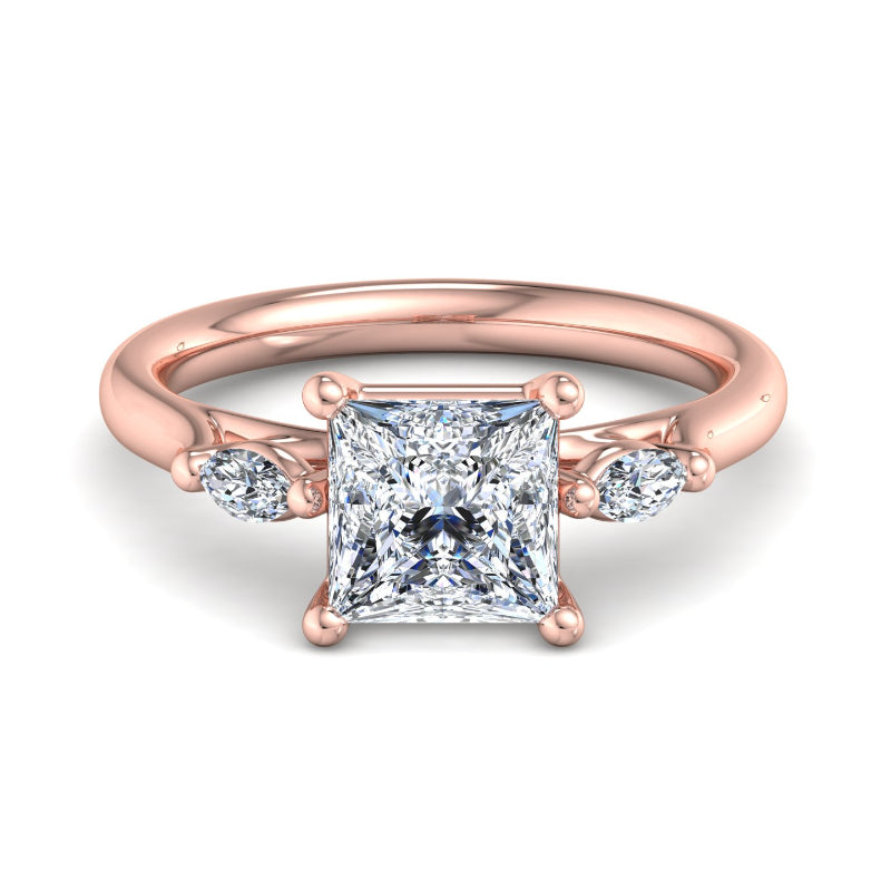 Classic Princess-Cut Center with Side Accents Lab Grown Diamond Center Engagement Ring