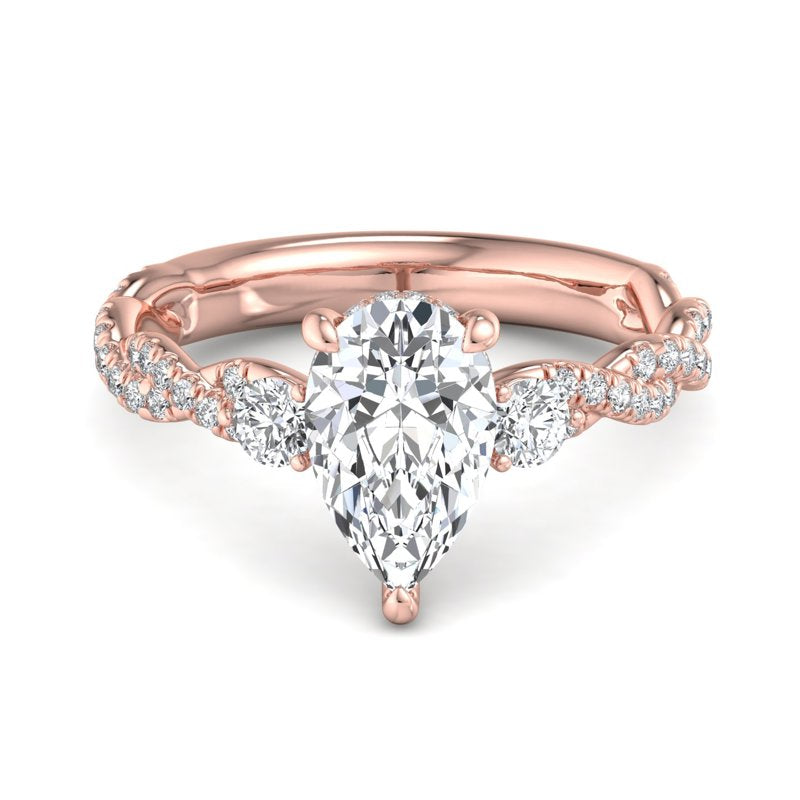 Pear Lab Grown Diamond Center Engagement Ring