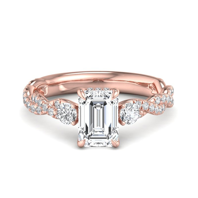 Emerald Lab Grown Diamond Center Engagement Ring