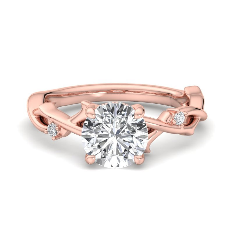 Intertwined Grace Round Lab Grown Diamond Center Engagement Ring