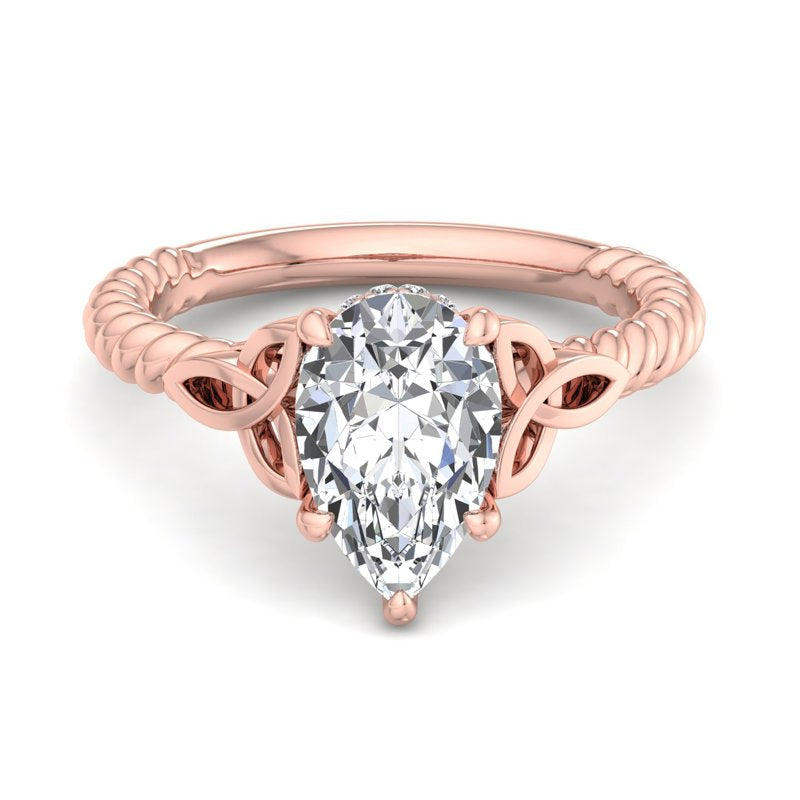 Twisted Vine Artisan Pear Lab Grown Diamond Center Engagement Ring