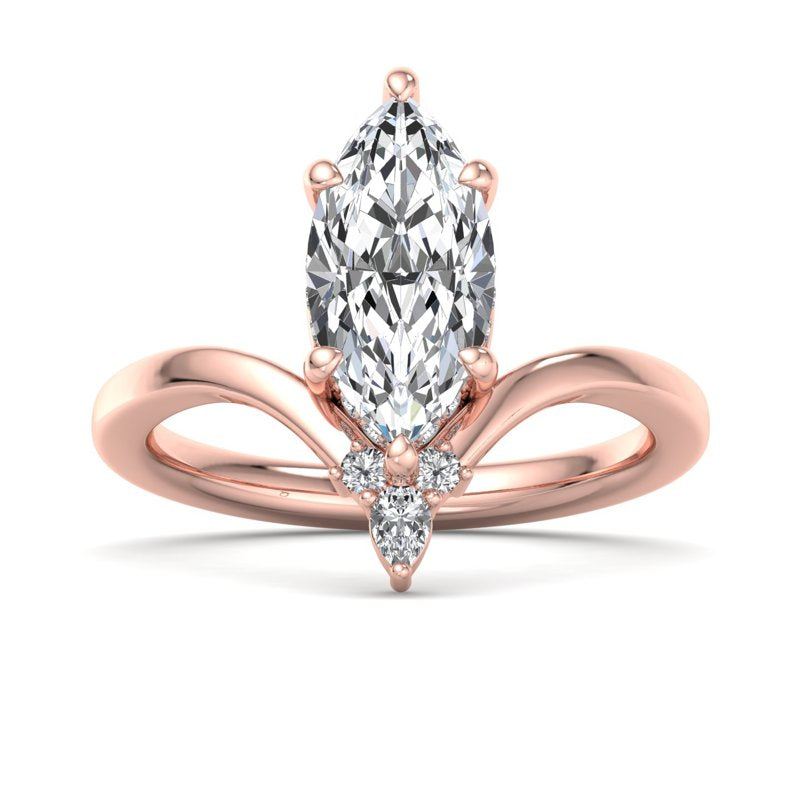Radiant Tiered Sparkle Marquise Lab Grown Diamond Center Engagement Ring