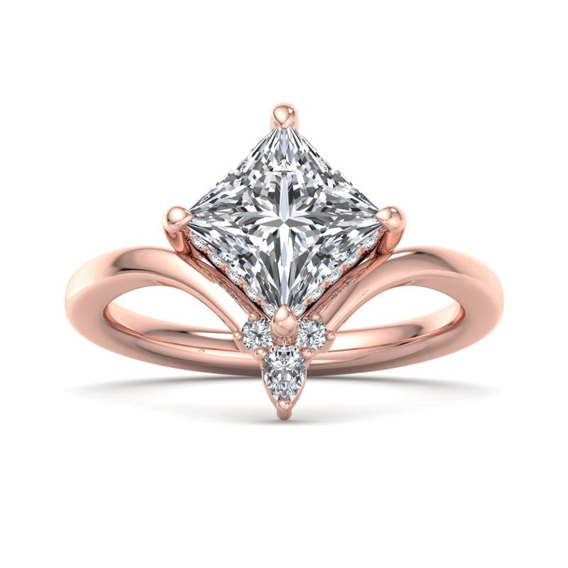 Radiant Tiered Sparkle Princess Lab Grown Diamond Center Engagement Ring