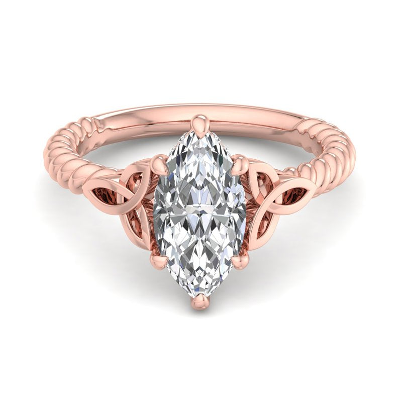 Twisted Vine Artisan Marquise Lab Grown Diamond Center Engagement Ring