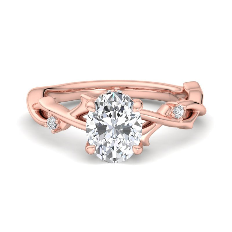 Intertwined Grace Oval Lab Grown Diamond Center Engagement Ring