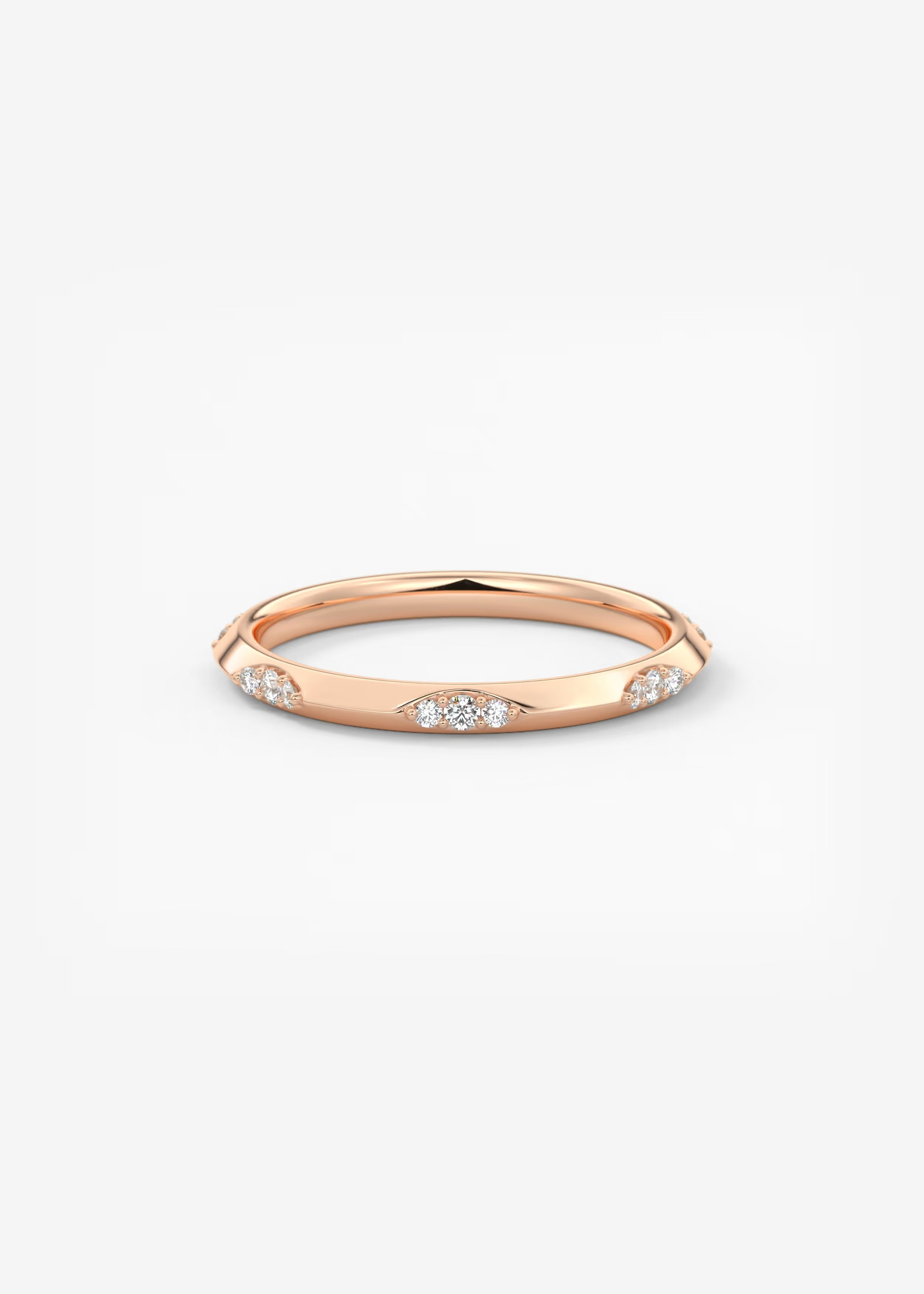 Gold Band with Marquise‑Set Lab Diamonds