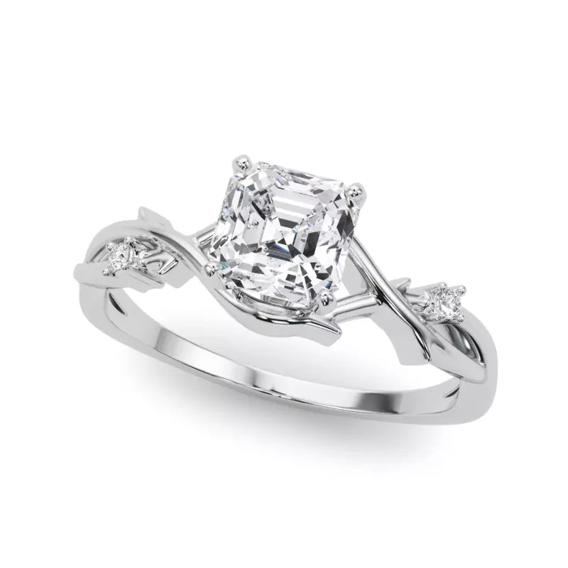 Nature Inspired Asscher Engagement Ring