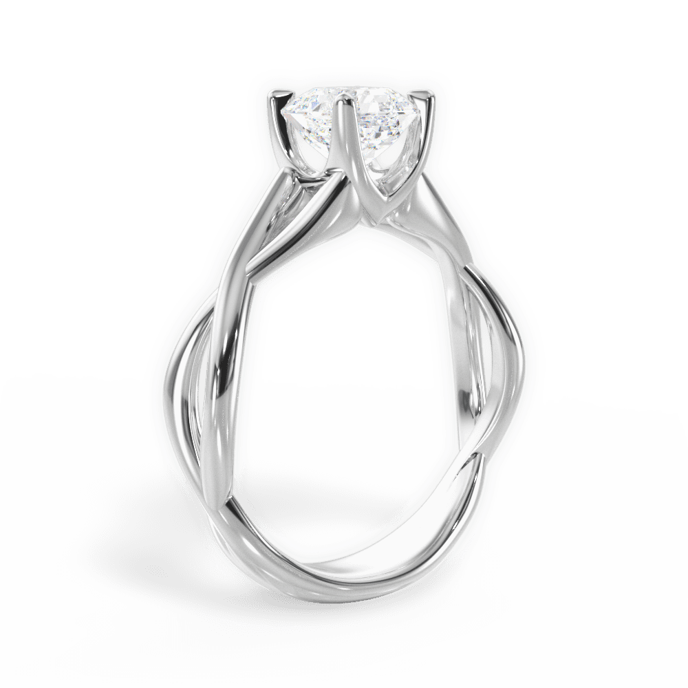 Asscher Cut Open-Twist Solitaire Engagement Ring