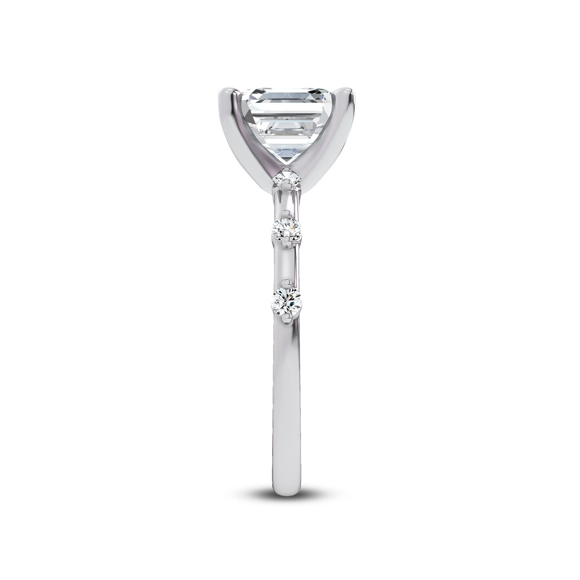 Starlight Spaced Diamond Engagement Asscher Ring