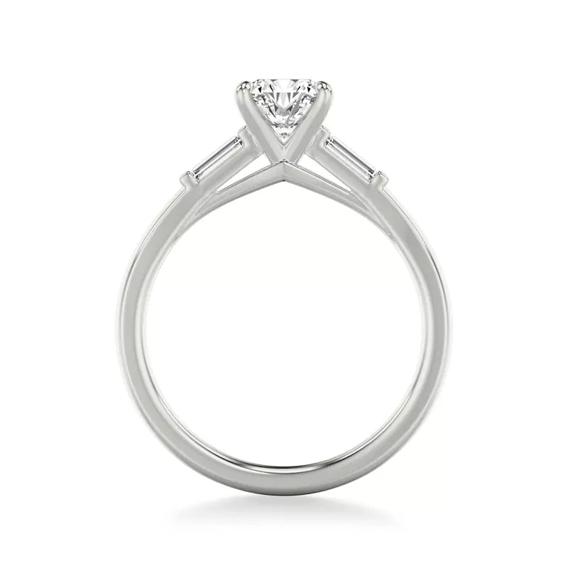 Classic 3-Stone Engagement Cushion Ring