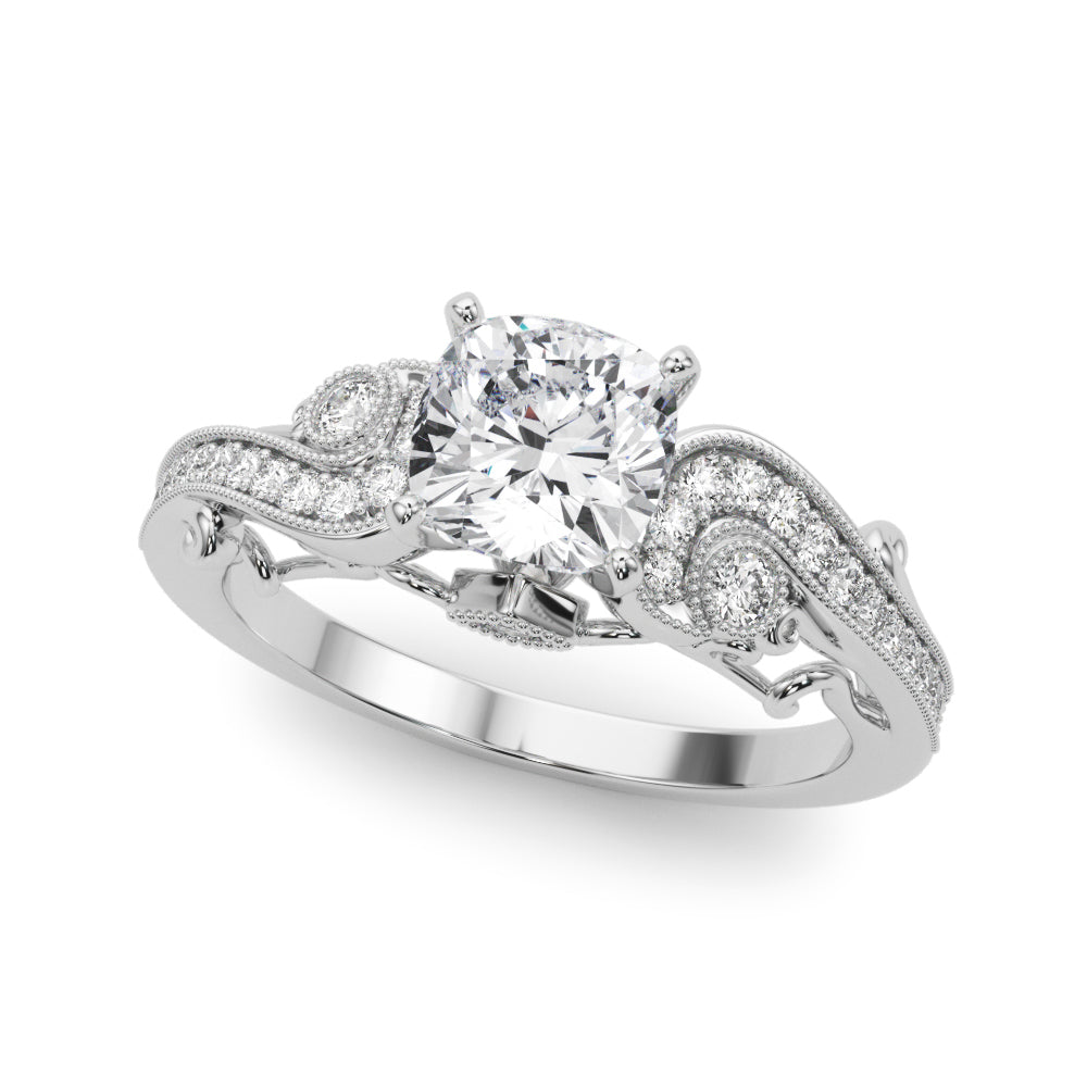 Vintage Inspired Cushion Engagement Ring