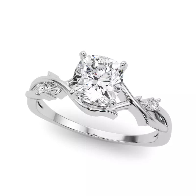Nature Inspired Cushion Engagement Ring
