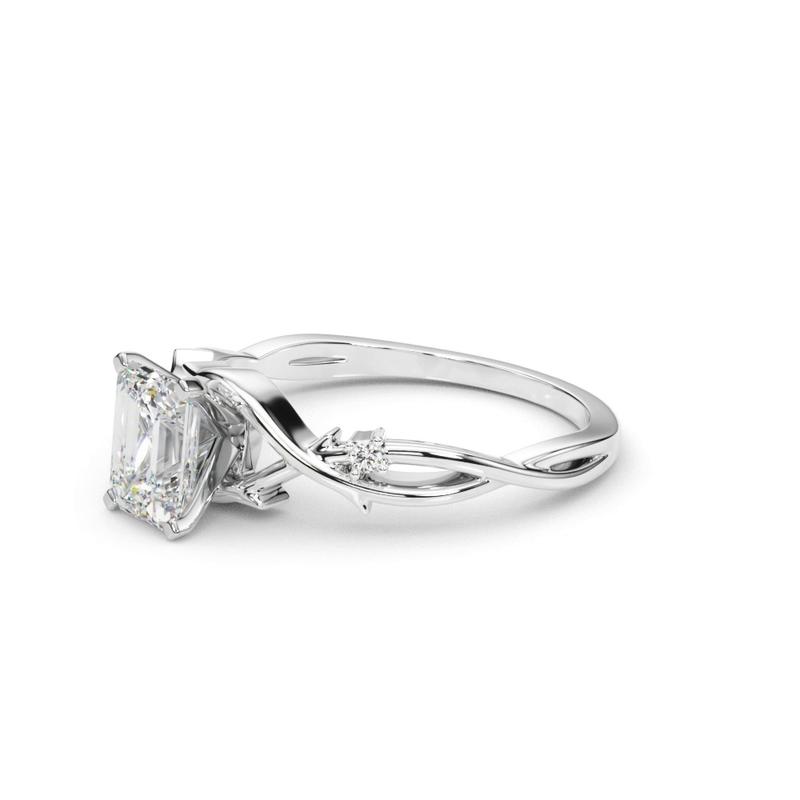 Nature Inspired Emerald Engagement Ring