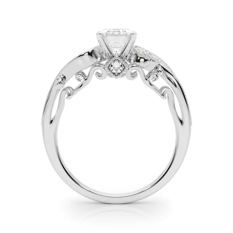 Vintage Inspired Emerald Engagement Ring