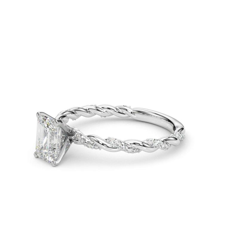 lab Diamond Emerald Twist Engagement Ring