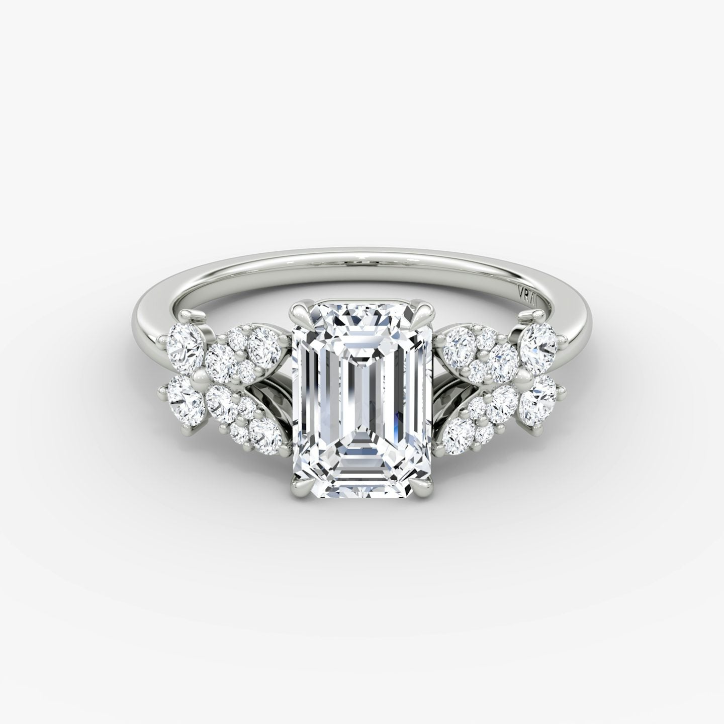 The Signature Floral Emerald Gold Engagement Ring
