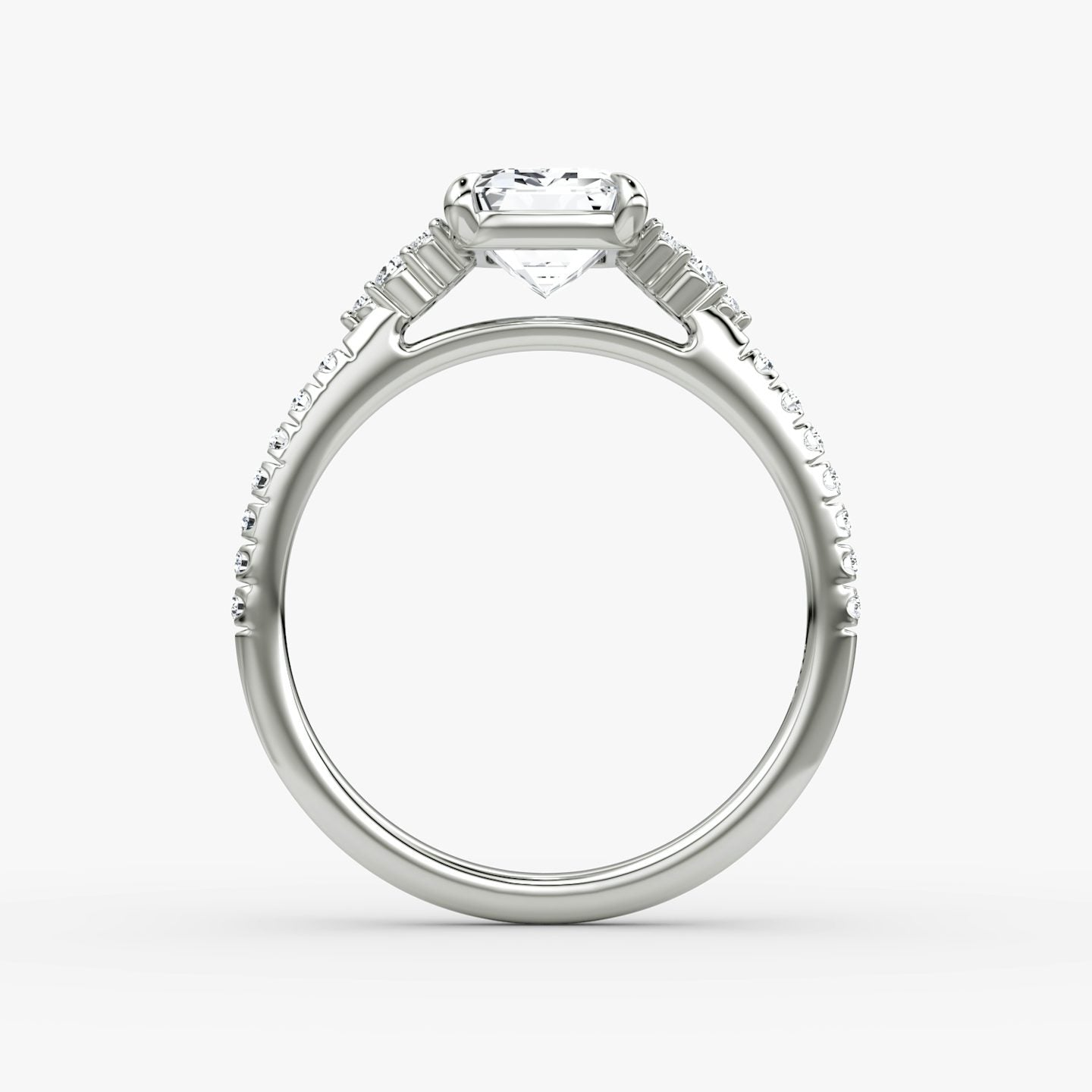 The Side Cluster Cathedral Emerald Engagement Ring