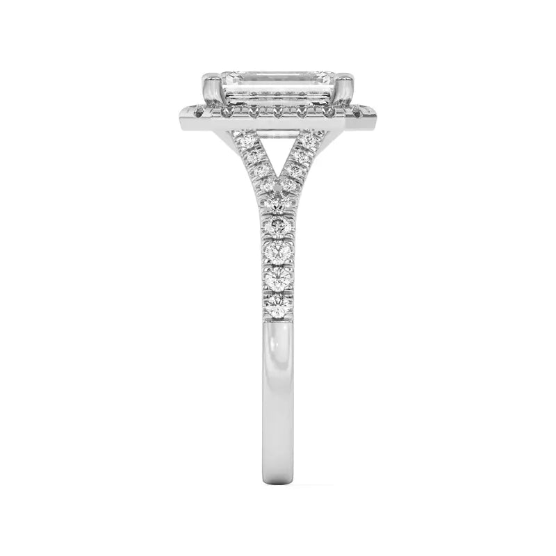 Timeless Halo Emerald Engagement Ring