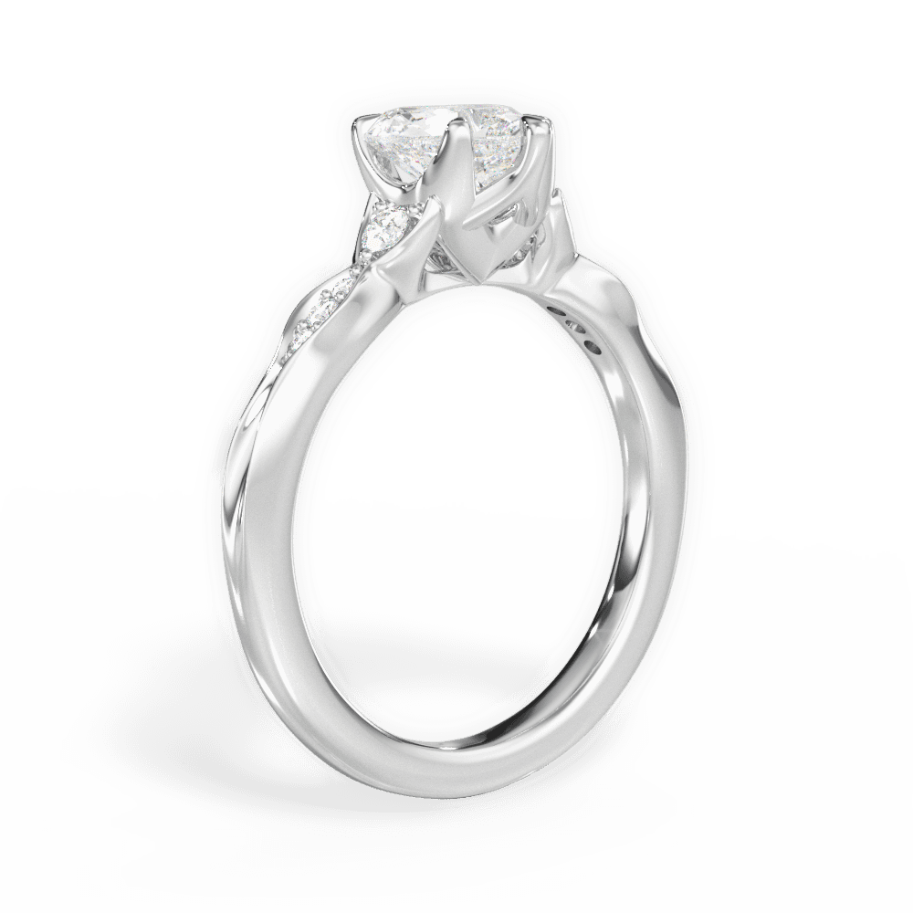 Heart Cut Vintage Diamond Accent Engagement Ring