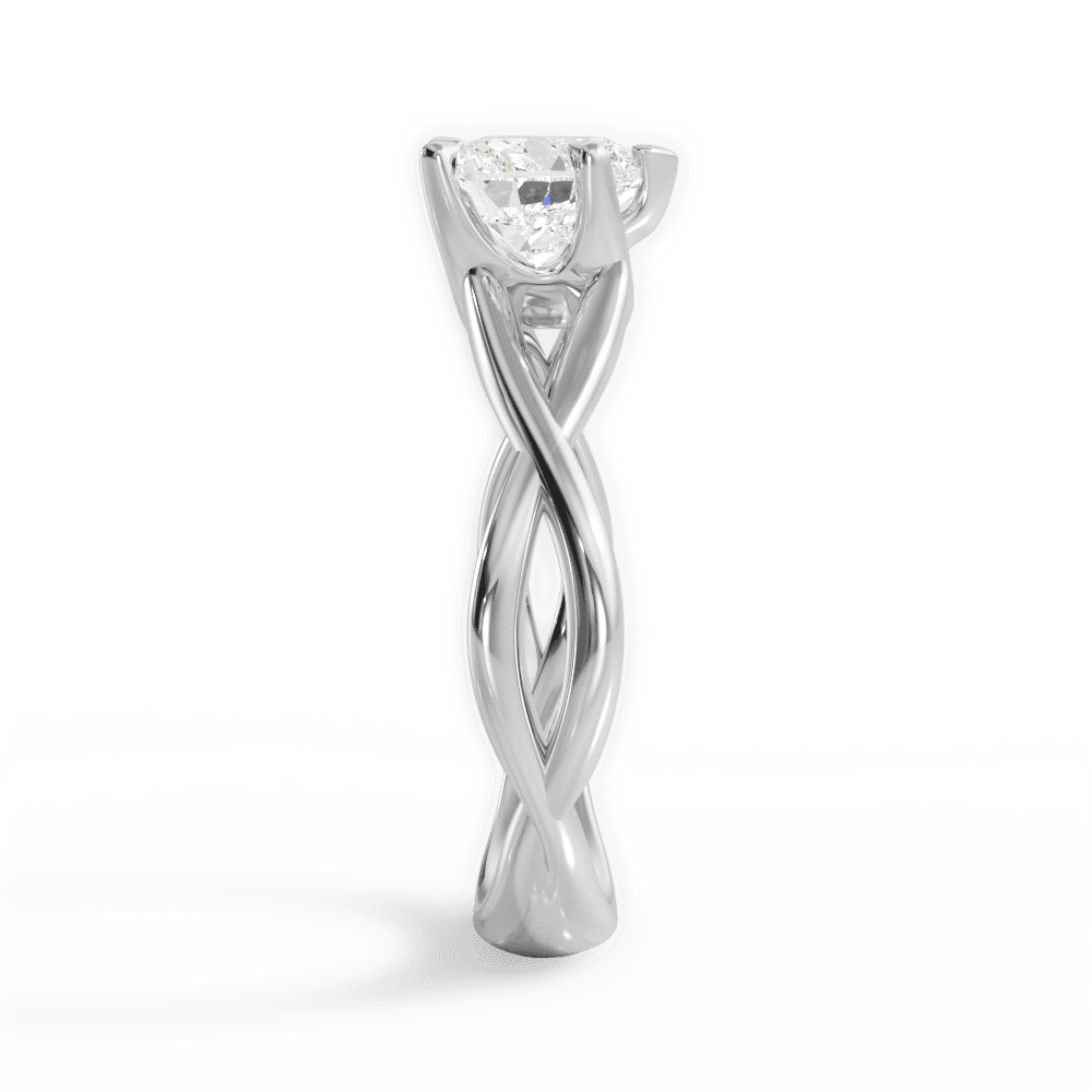 Heart Cut Open-Twist Solitaire Engagement Ring